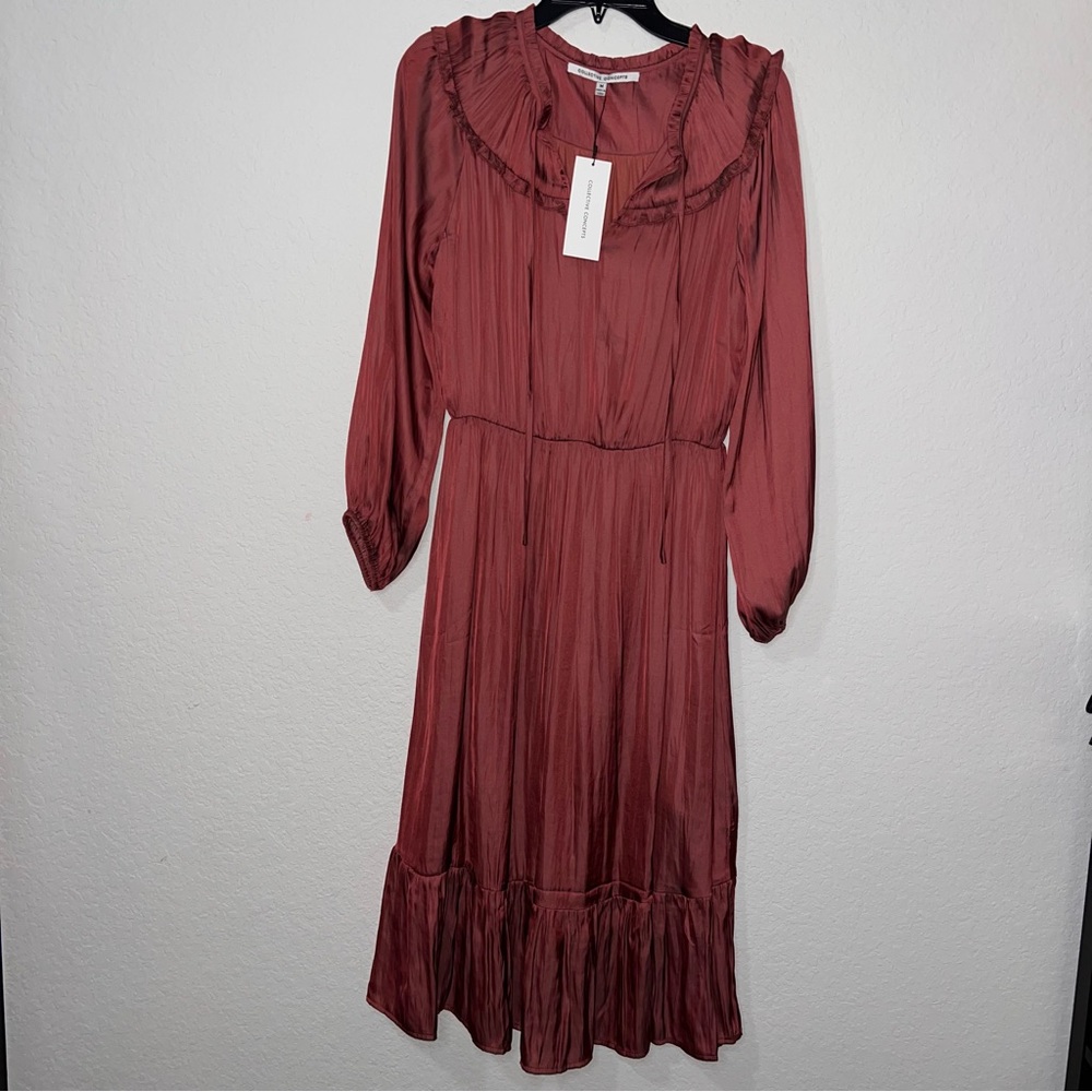 NWT Collective Concepts Mauve Pink Long Sleeve Dress